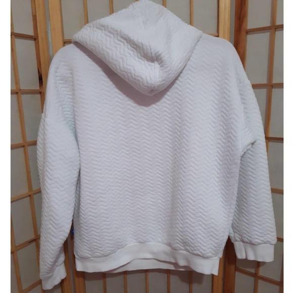 Sold💙Adidas Zig Zag Textured White Hoodie S - Picture 3 of 5